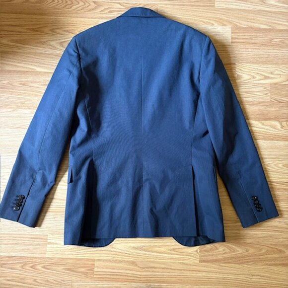 Club Monaco New York Grant Fit Cotton Jacket Blazer Navy Stripe Sz 36S - Picture 9 of 13